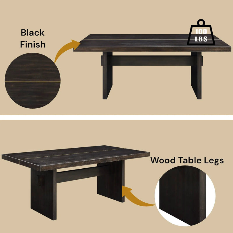 Jaramillo - Rustic Dining Table - Espresso / Gold by Unique Piece Furniture