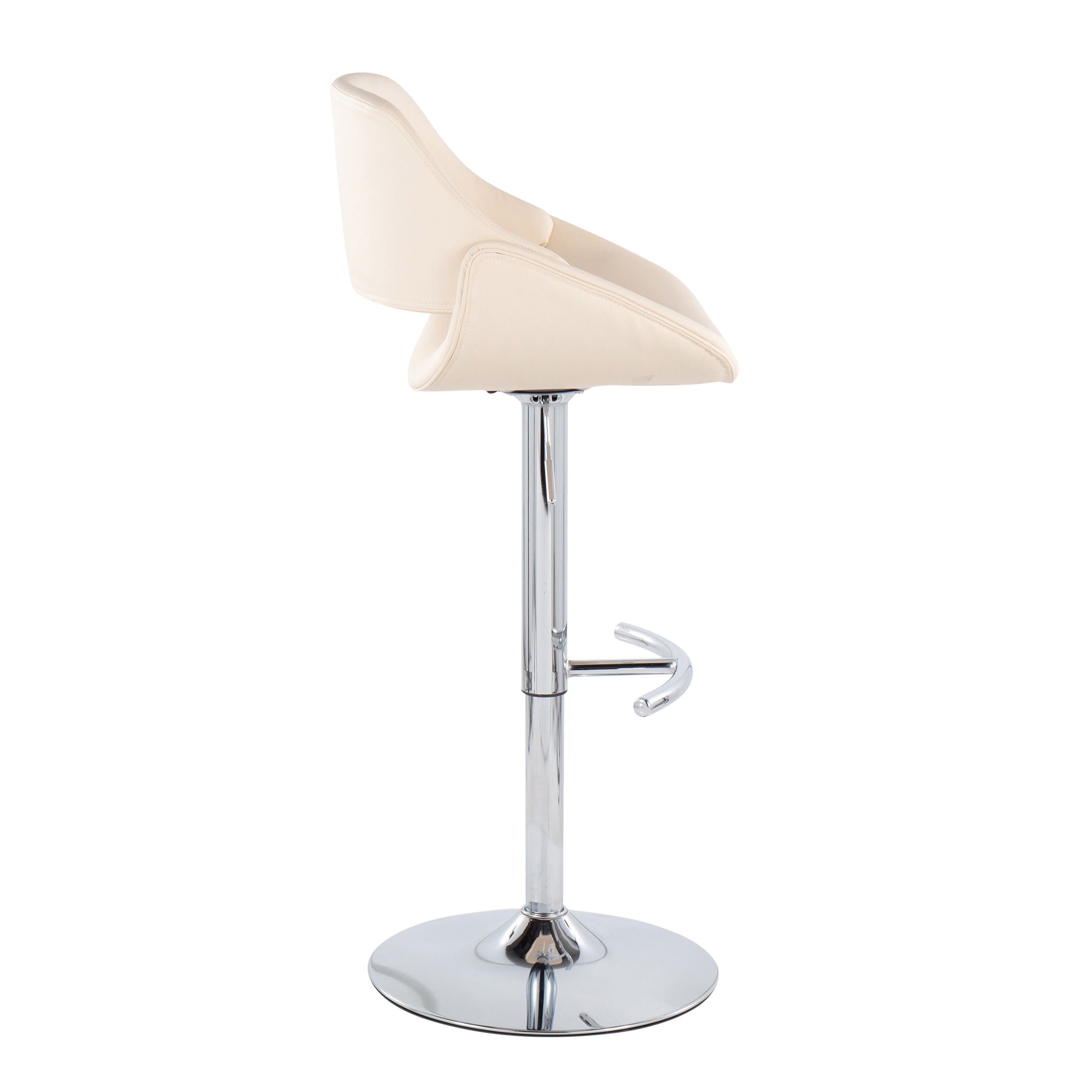 Fabrico - Contemporary Adjustable Bar Stool With Rounded T Footrest (Set of 2) by Unique Piece Furniture