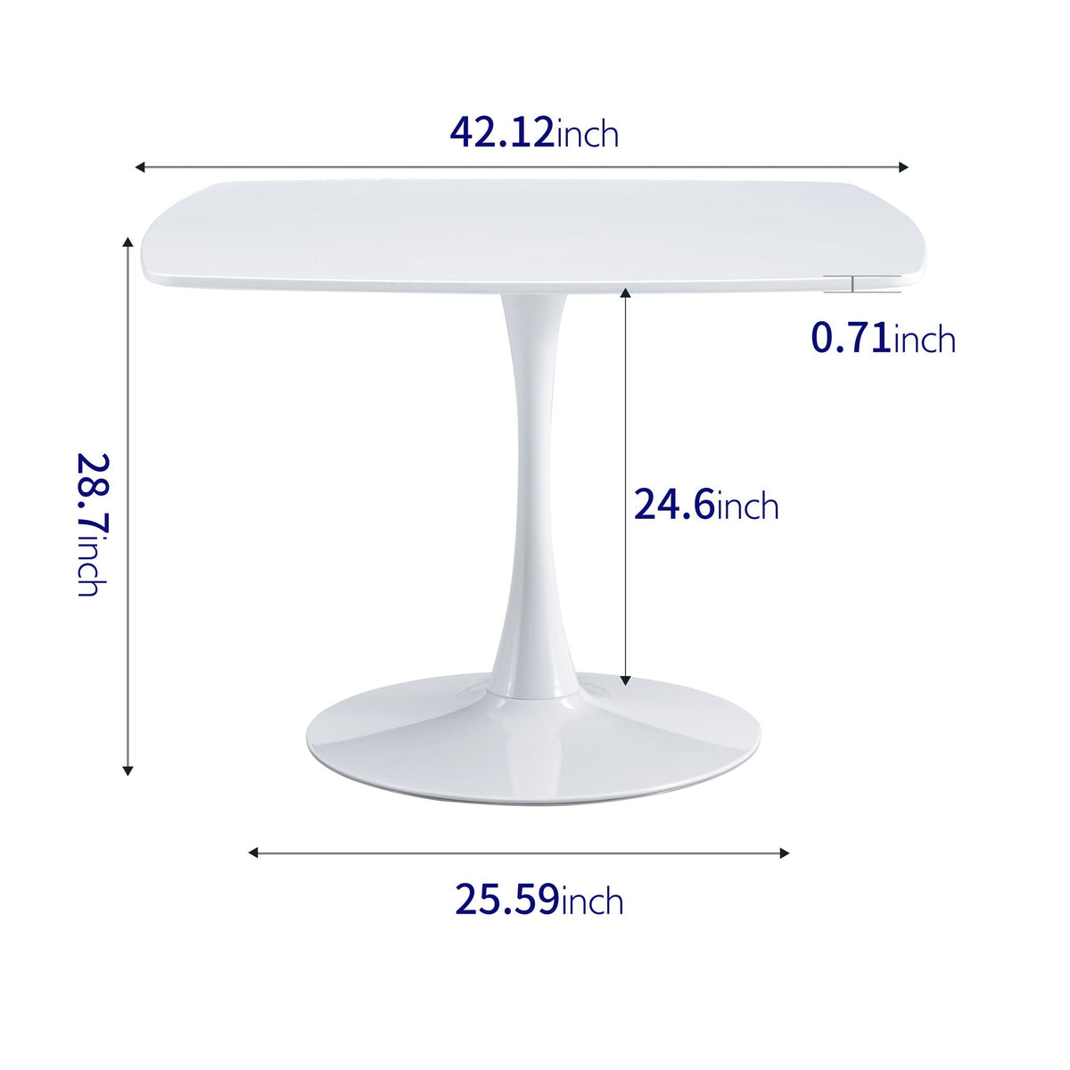 Table Mid-Century Dining Table For 4-6 People With Round Table Top, Pedestal Dining Table, End Table Leisure Coffee Table, photo 9 of 12