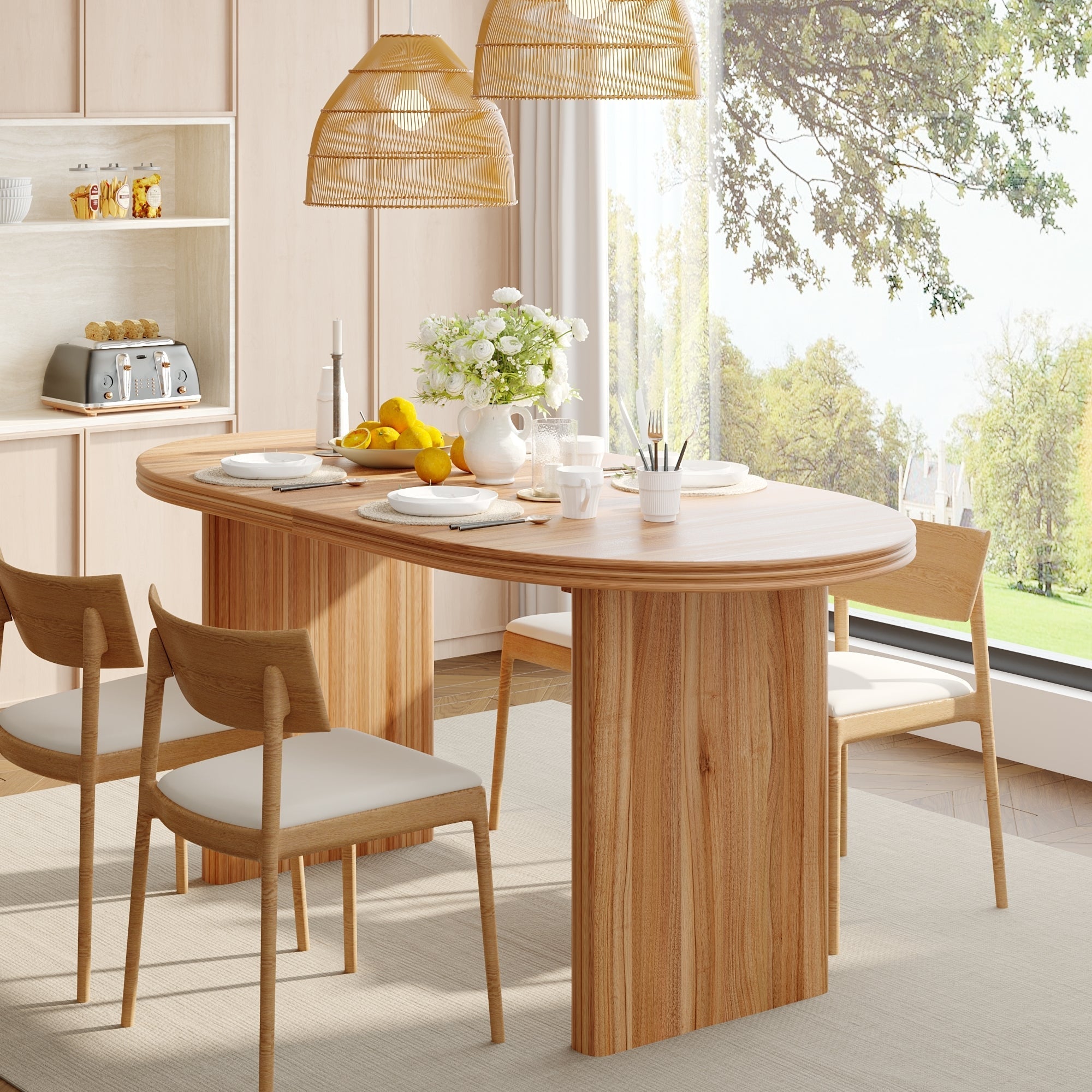 Modern Extendable Dining Table with Removable Extension Leaves by HouseOfZazla
