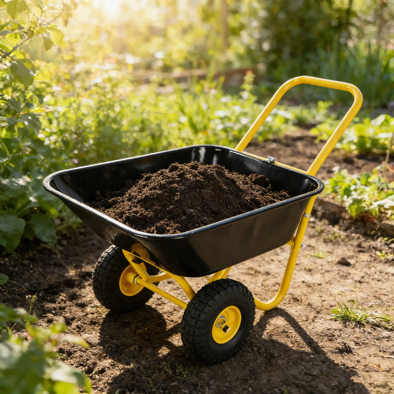 Two-Wheeled Barrow Garden Cart with 10-Inch Pneumatic Wheels by HouseOfZazla