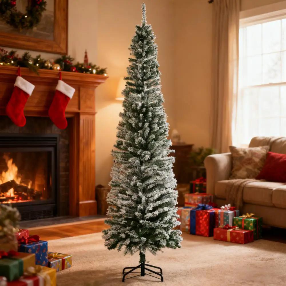 Flocked Christmas Tree with Faux Snow and Dense Branches by HouseOfZazla