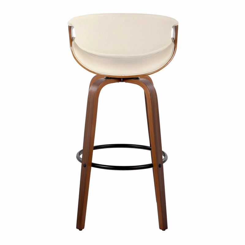 Symphony - Mid Century Modern Fixed Height Barstool With Swivel And Round Footrest (Set of 2) by Unique Piece Furniture