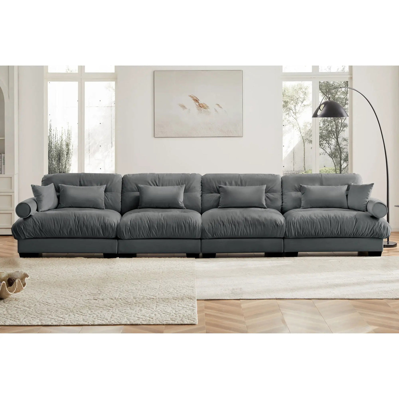 Super Comfort Oversized Modular Sectional Sofa, Deep Seat Convertible L Shaped Couch by Unique Piece Furniture