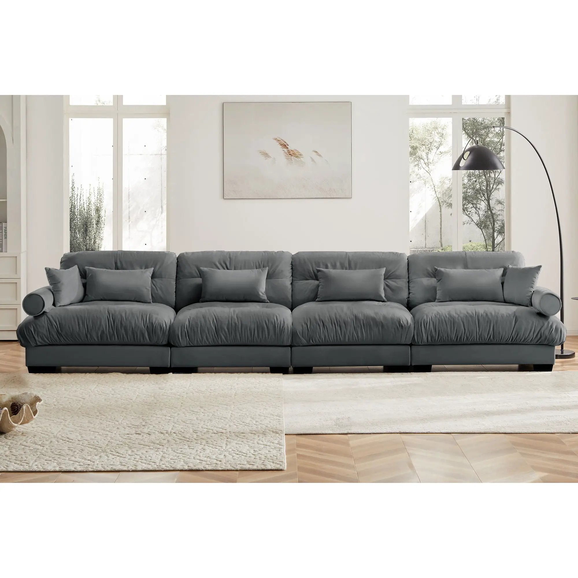 Super Comfort Oversized Modular Sectional Sofa, Deep Seat Convertible L Shaped Couch by Unique Piece Furniture