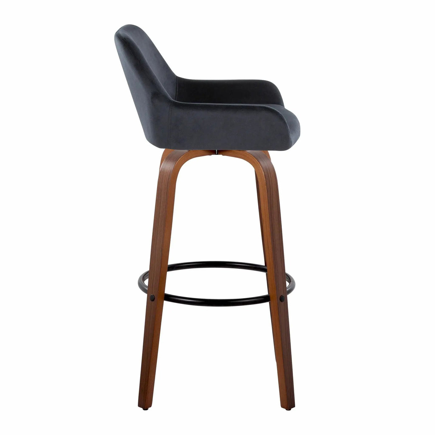 Daniella - Contemporary Fixed Height, Barstool & Swivel And Round Footrest (Set of 2) by HouseOfZazla