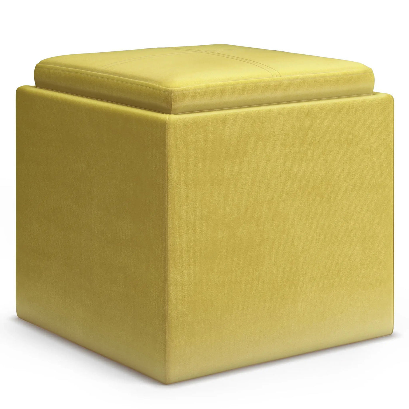 Rockwood - Upholstered Cube Storage Ottoman With Tray by HouseOfZazla