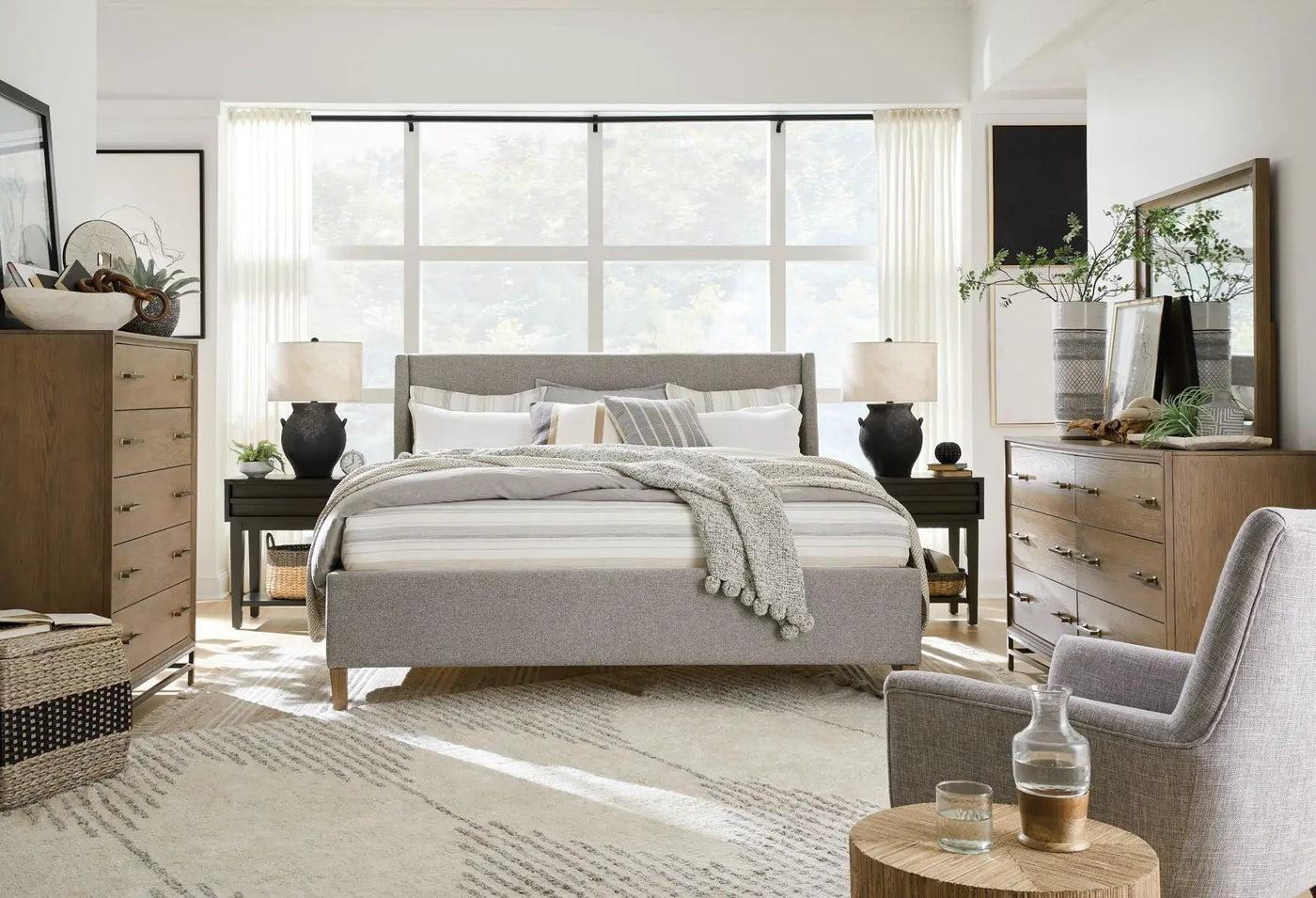 Lindon - Complete Upholstered Island Bed by Unique Piece Furniture