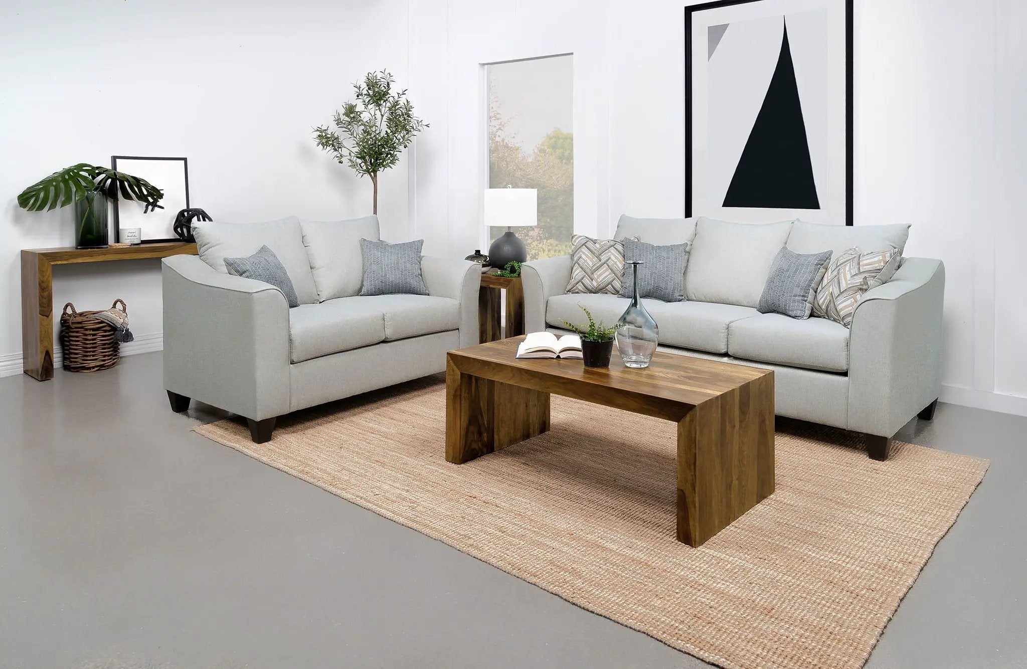 Salizar 2-piece Upholstered Flared Arm Sofa Set Sand by Unique Piece Furniture