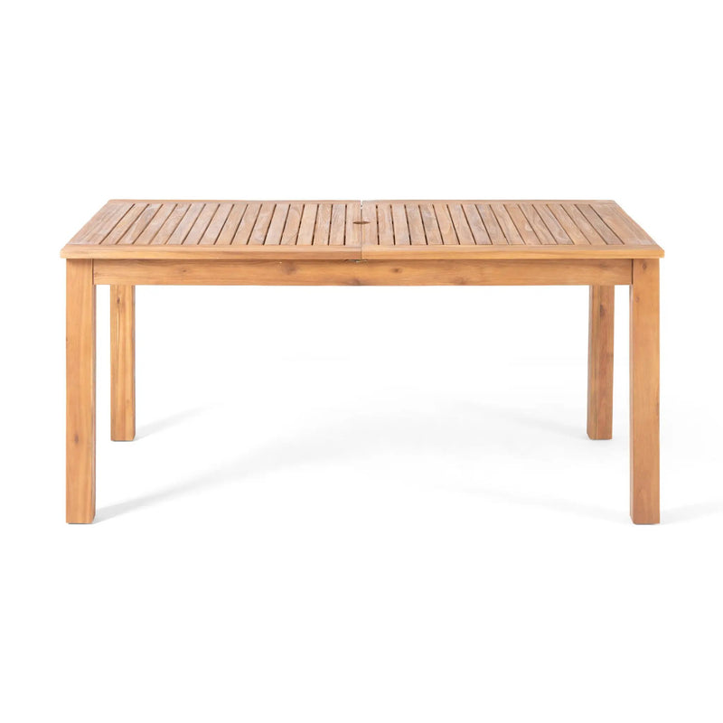 Outdoor 7 Pieces Rustic Patio Acacia Expandable Dining Set with Cushions by HouseOfZazla