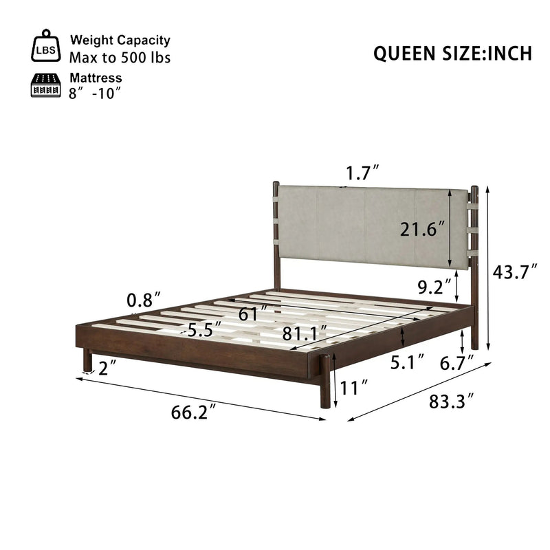 Premium Rubber Wood Platform Bed Frame by HouseOfZazla