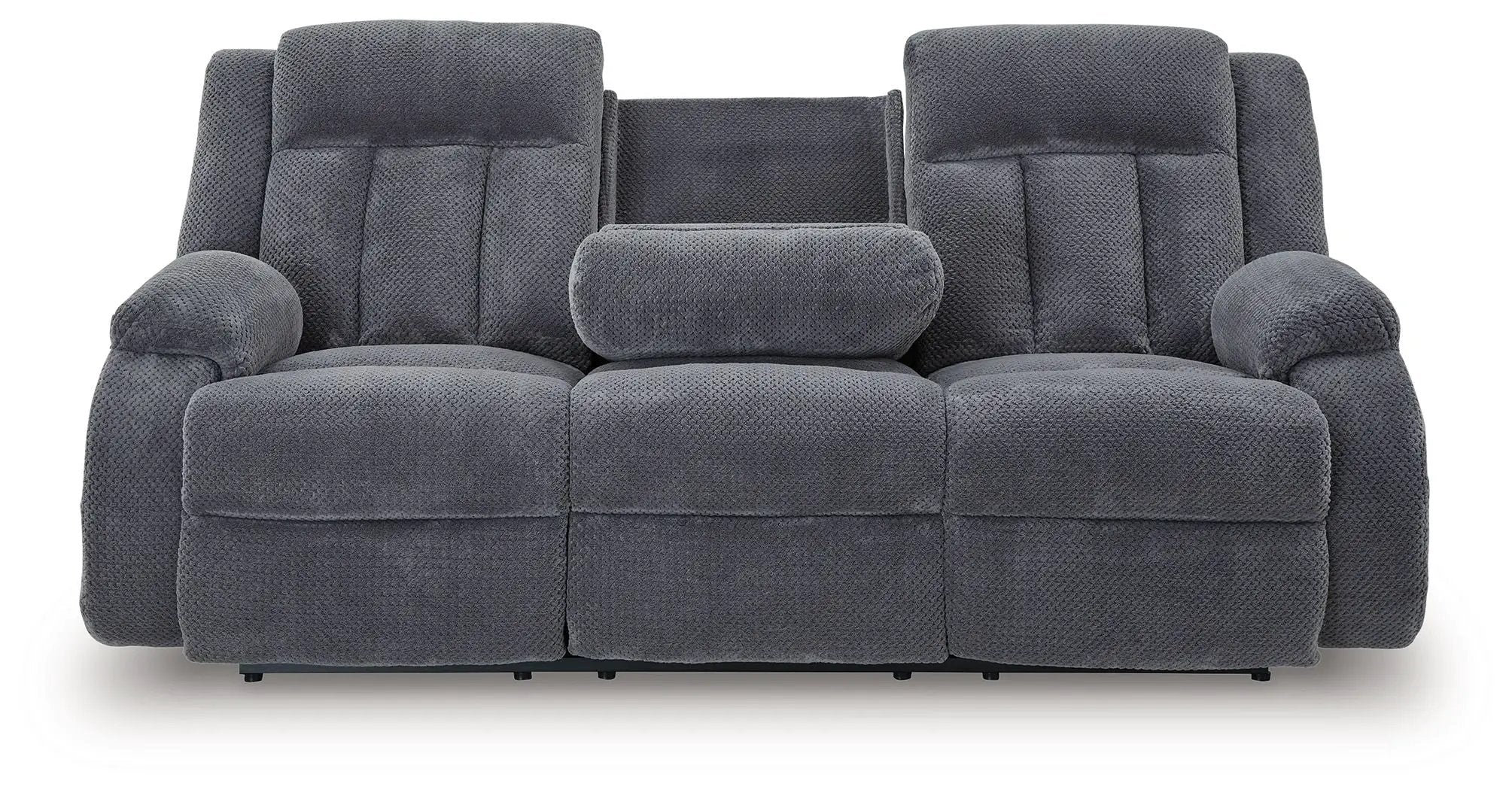 Observation - Reclining Power Sofa With Drop Down Table - Steel by Unique Piece Furniture