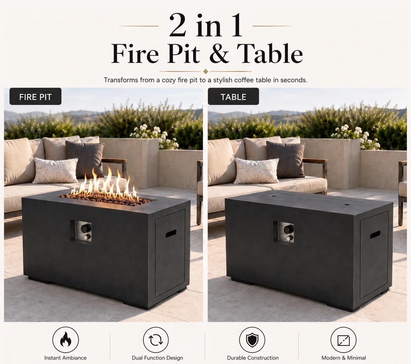 42-Inch Outdoor Fire Pit Table by HouseOfZazla