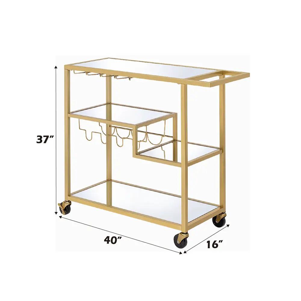 Adamsen - Serving Cart - Mirrored & Champagne by Unique Piece Furniture