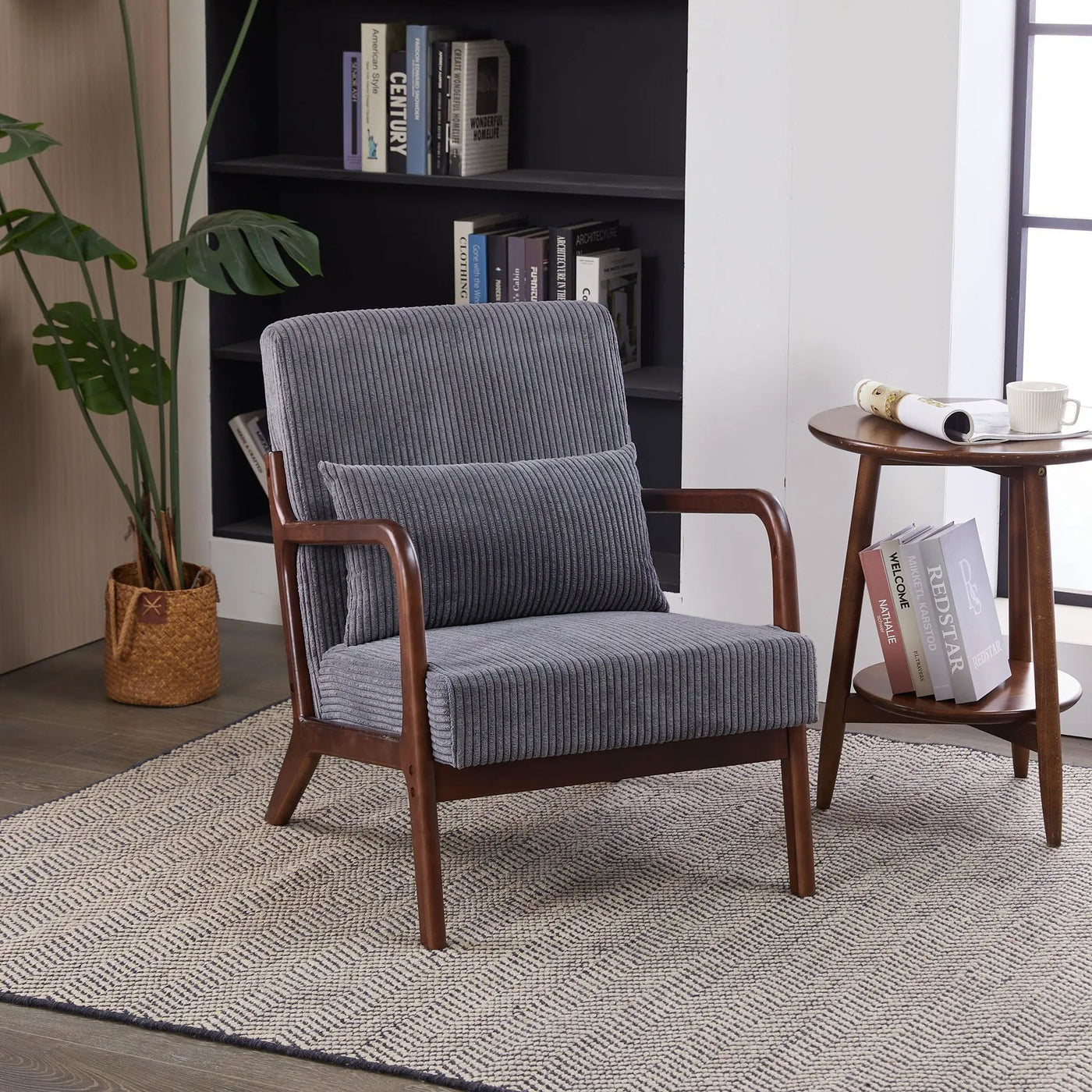 Accent Chair With Pillow And Wood Frame by HouseOfZazla