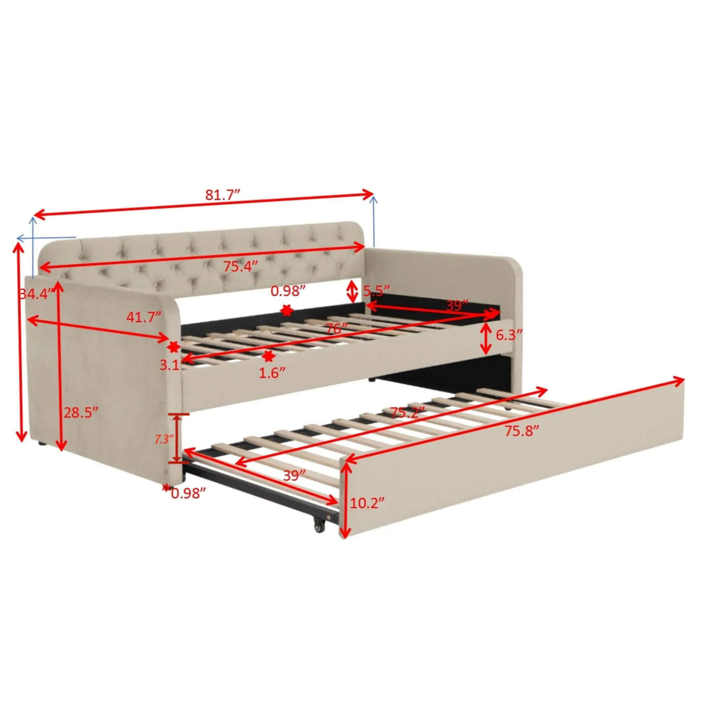 Upholstered Daybed With Trundle And USB Charging Design by Unique Piece Furniture