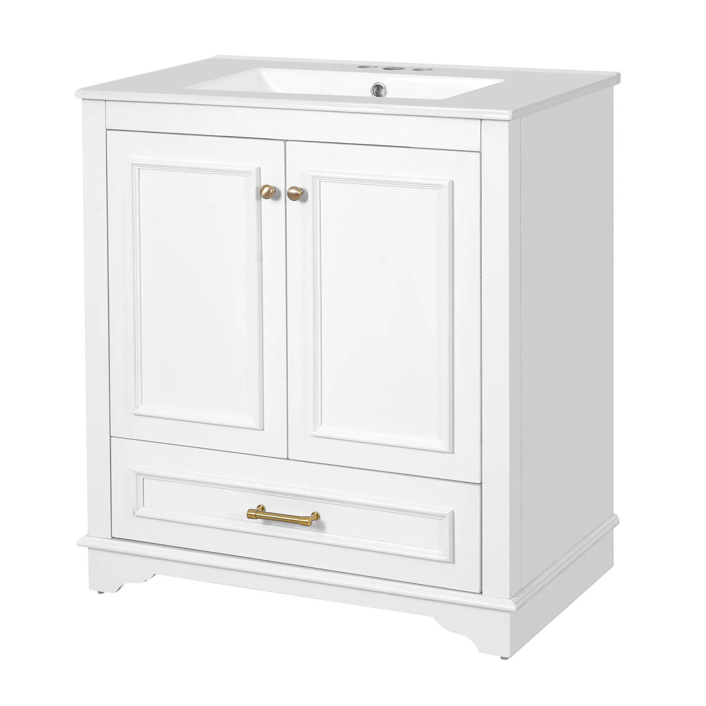 Bathroom Vanity With Sink, Cabinet & 2 Soft Closing Doors & Adjustable Shelf by HouseOfZazla