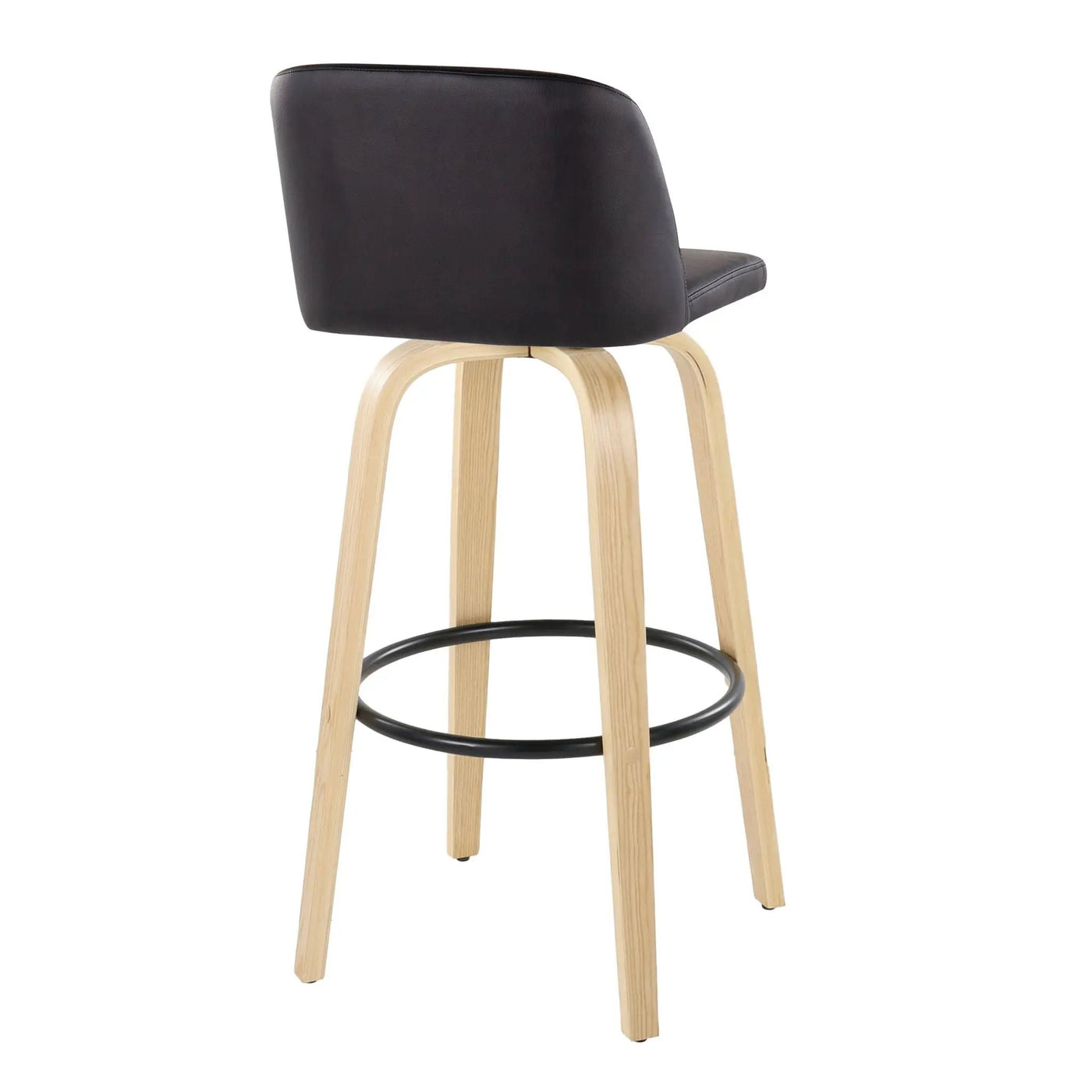 Toriano - Contemporary Fixed Height Barstool Swivel And Round Footrest (Set of 2) by HouseOfZazla