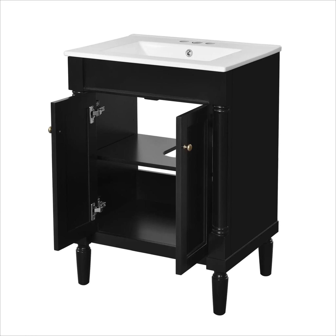 Bathroom Vanity With Top Sink, 2 Tier Storage Cabinet by HouseOfZazla