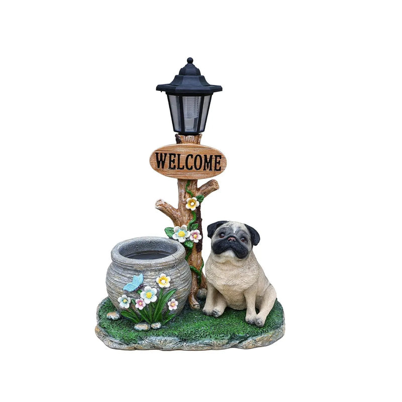 Sitting Pug Dog Planter Statue by HouseOfZazla