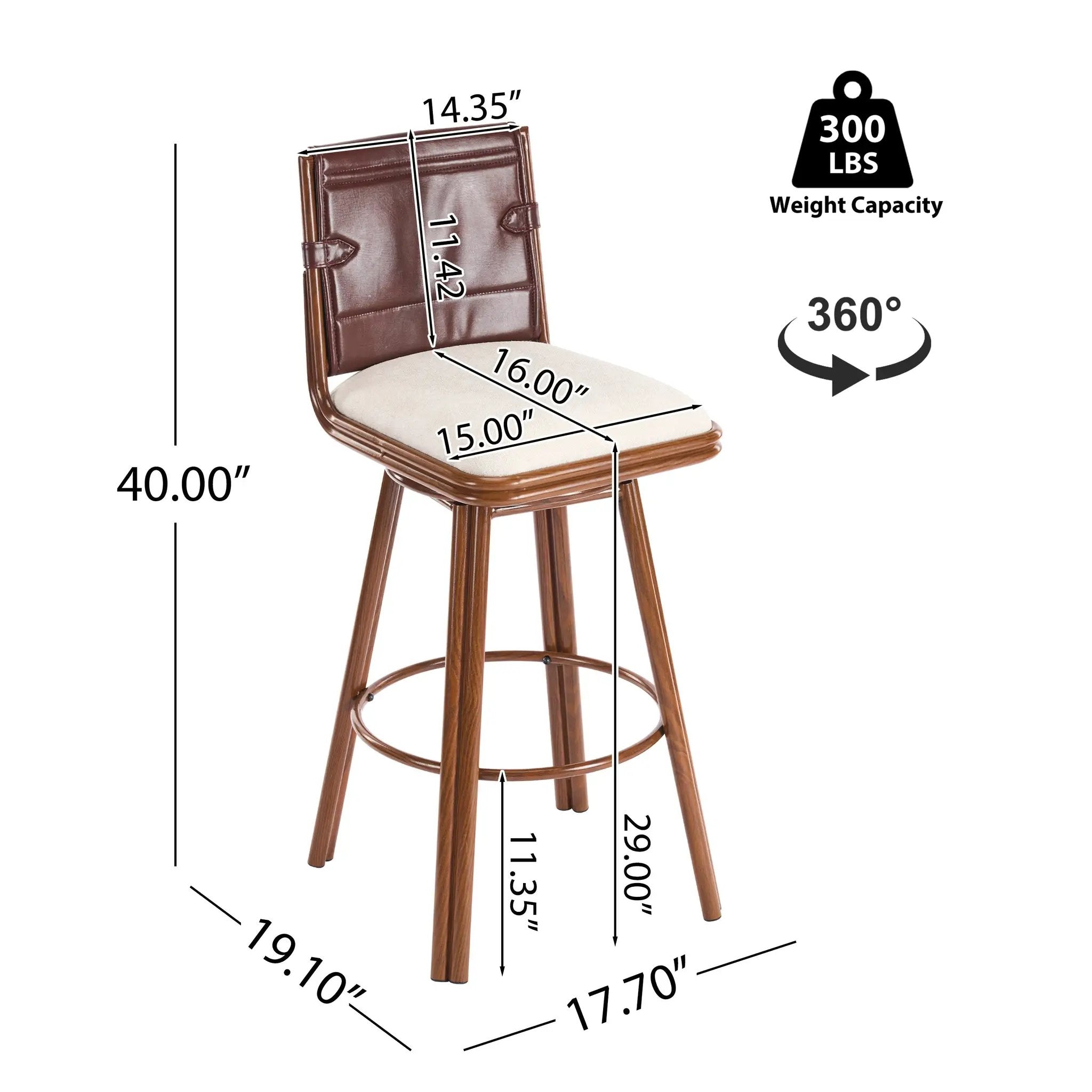 Sibyl Indoor Upholstered Swivel Bar Stool with Metal Frame by HouseOfZazla