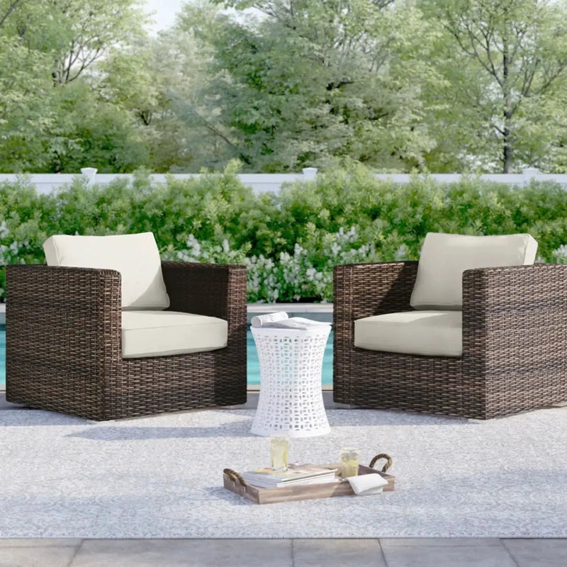 Outdoor Chairs Set With Cushions - Brown Mix by Unique Piece Furniture