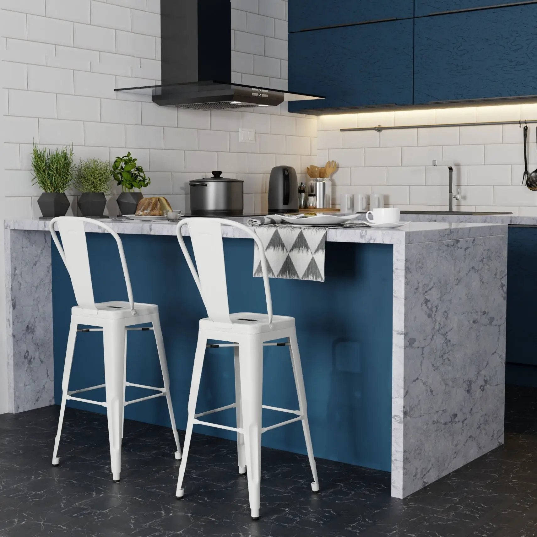 Fletcher - Handcrafted Metal Stool (Set of 2) by Unique Piece Furniture