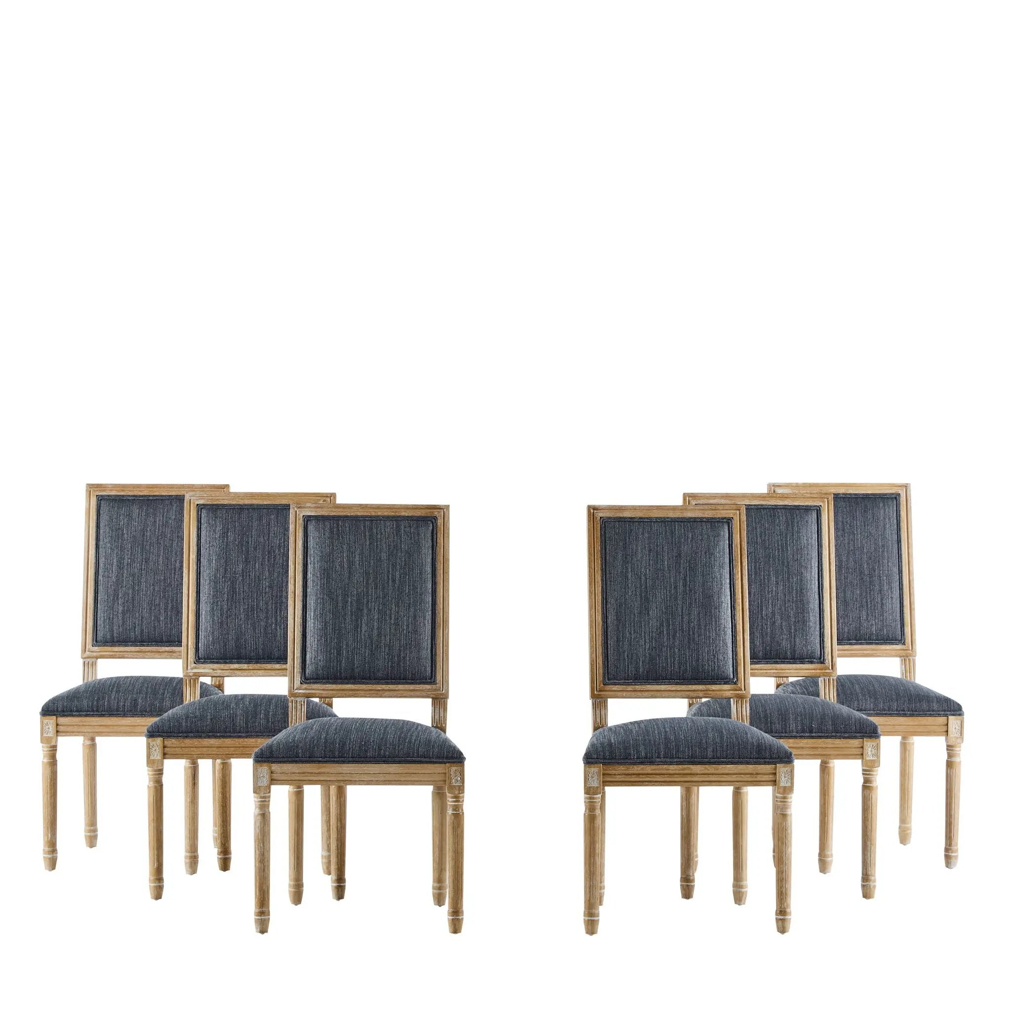 French Country Style Dining Chair With Upholstered Seating And Fluted Legs by HouseOfZazla