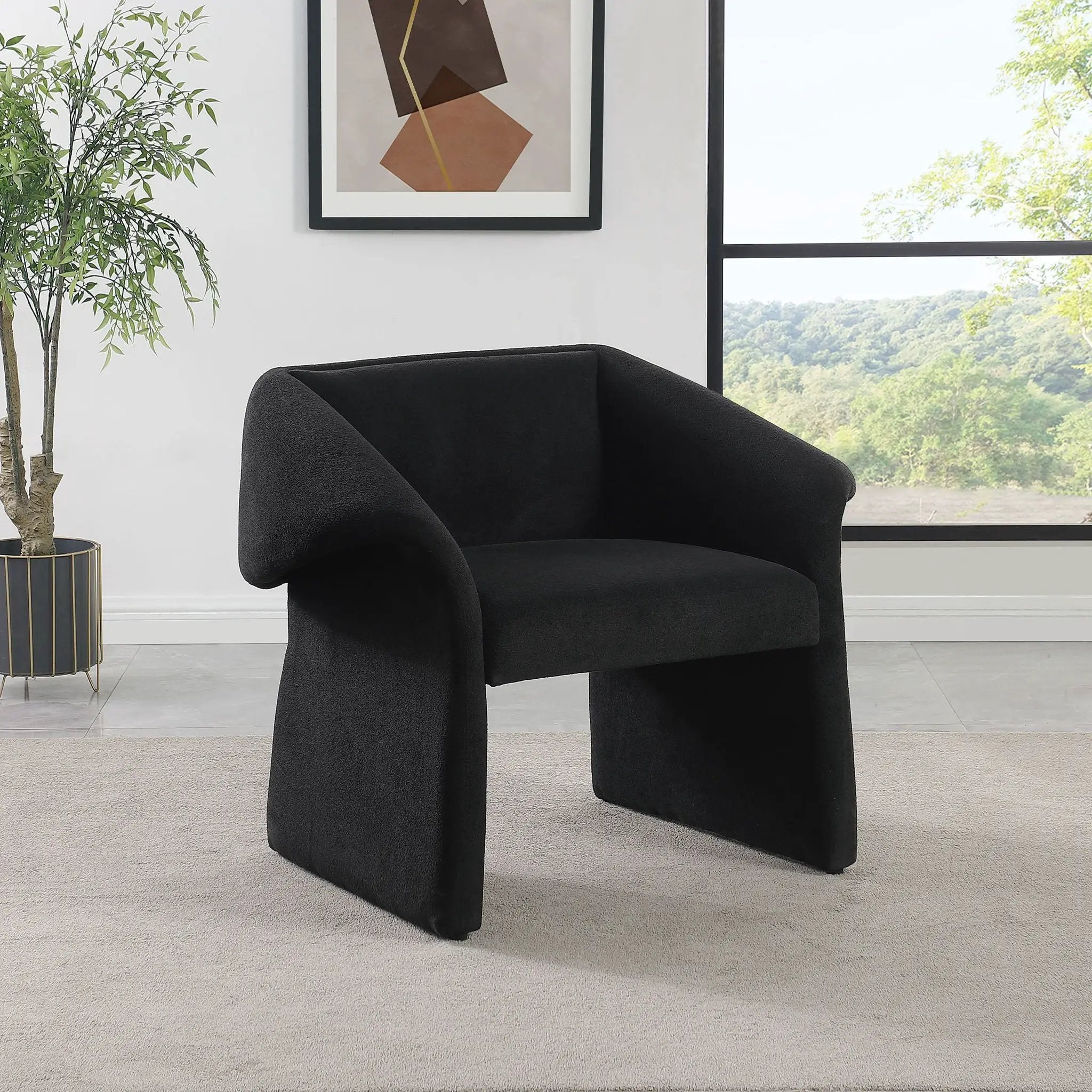 Ramsey Upholstered Sloped Arm Accent Chair Black by Unique Piece Furniture