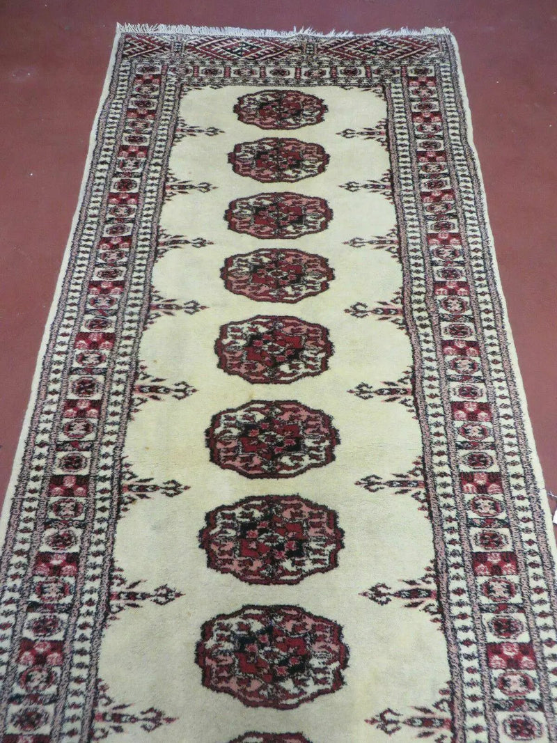 2' 7" x 7' Handmade Finely Knotted Pakistani Turkoman Bokhara Detailed Wool Rug by Jewel Rugs