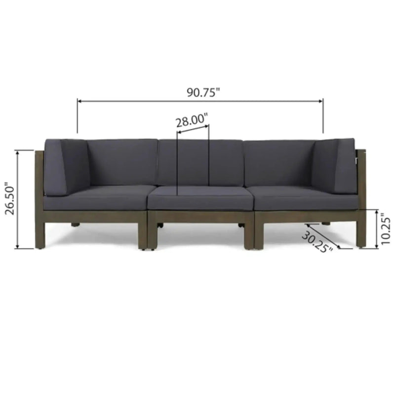 Oana 3 Piece Sofa Set With Water Resistant Cushions by HouseOfZazla