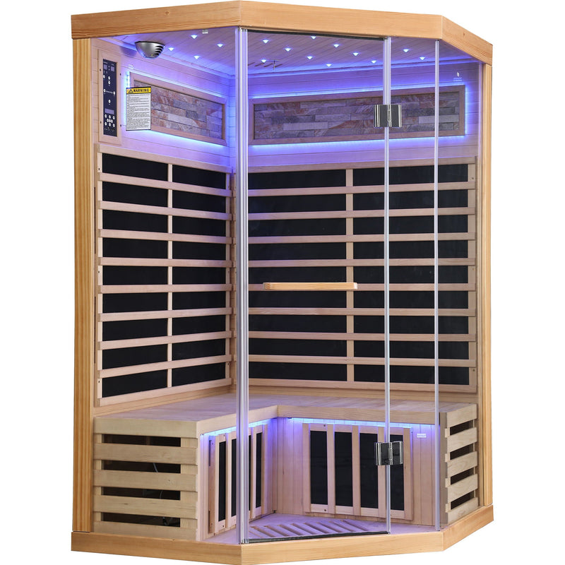 Double Sauna Room With Carbon Heating Plates - White Oak by HouseOfZazla