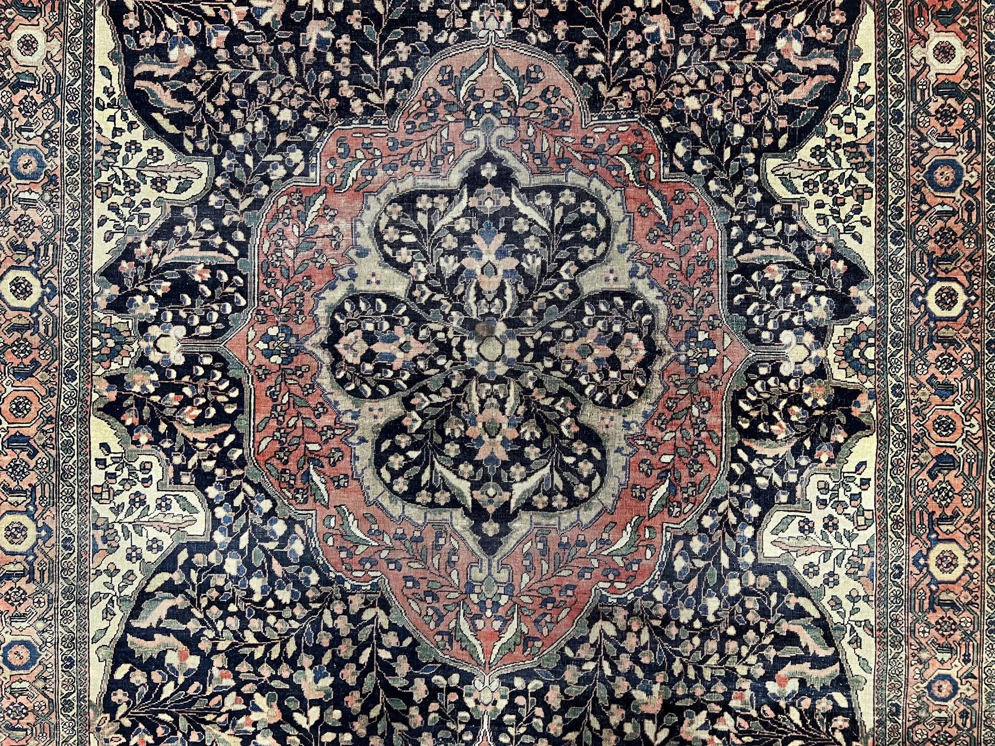 Antique Persian Sarouk Farahan Rug 4x7, Collectible Persian Carpet by Jewel Rugs