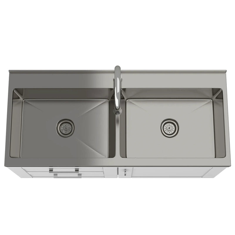 Shaker - Modern Wide Laundry Cabinet With Faucet And Sink - White by Unique Piece Furniture