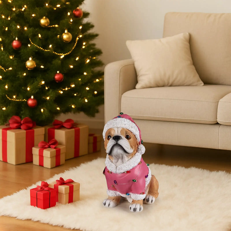 Christmas Pug Statue, Holiday Dog Figurine by HouseOfZazla
