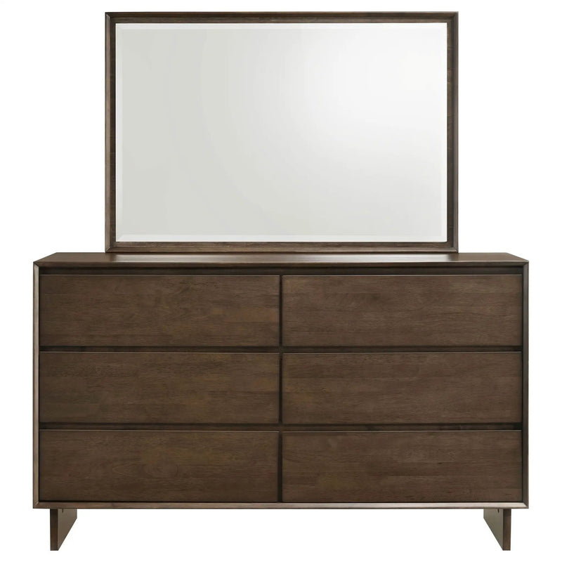 Glenwood 6-drawer Dresser and Mirror Warm Brown by Unique Piece Furniture