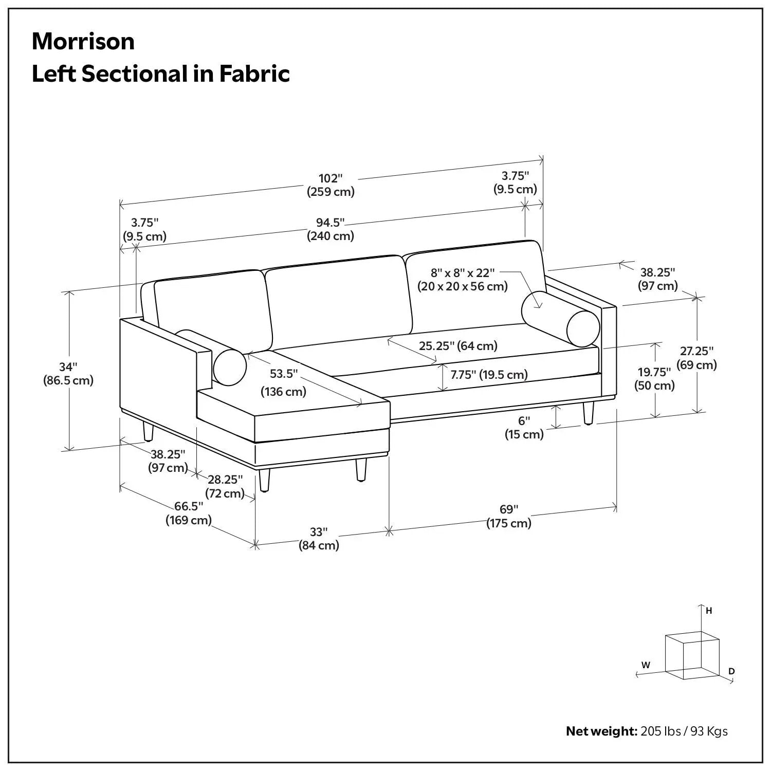 Morrison - Upholstered Sectional Sofa by Unique Piece Furniture