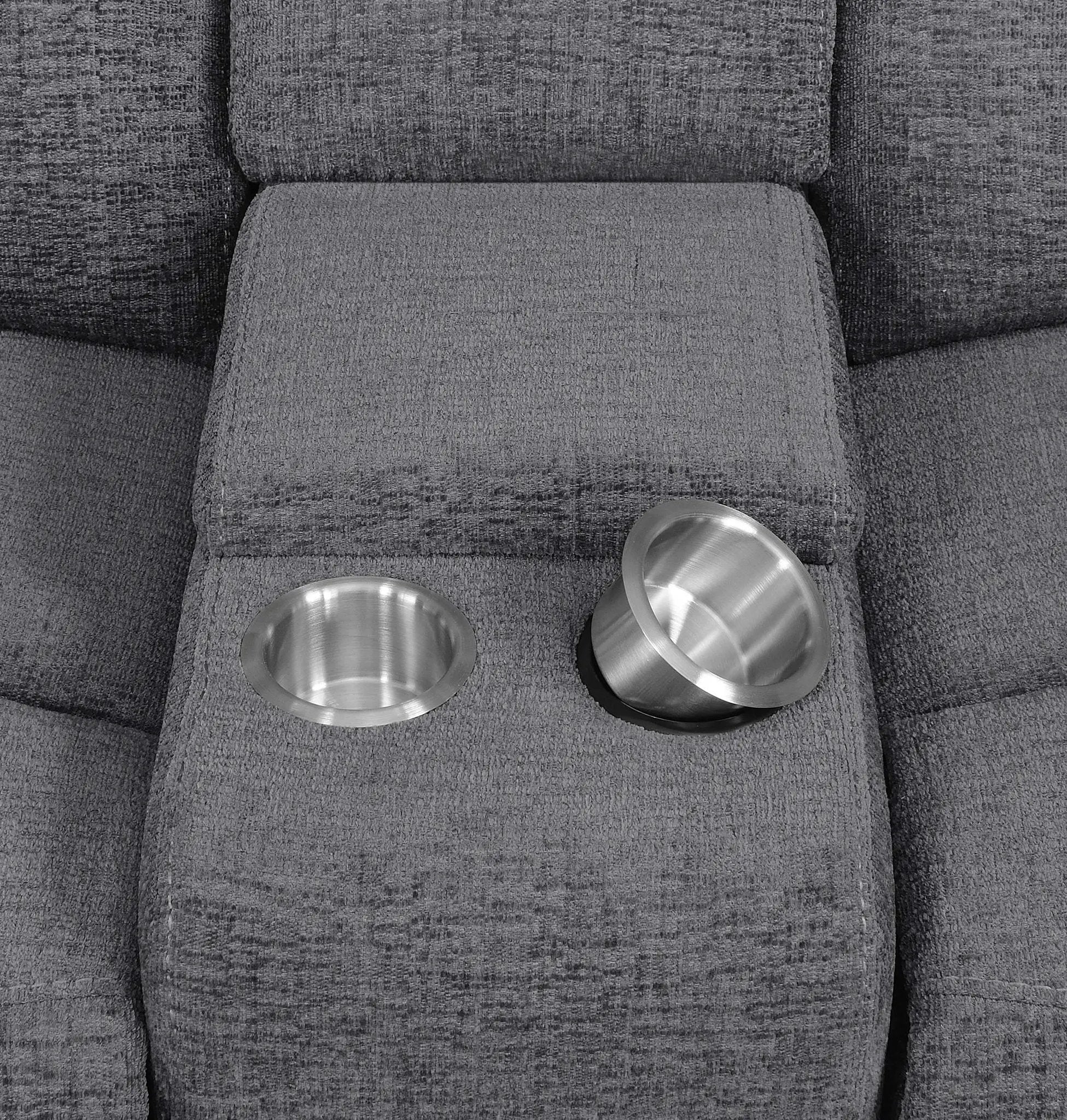 Bahrain Upholstered Power Loveseat Charcoal by Unique Piece Furniture