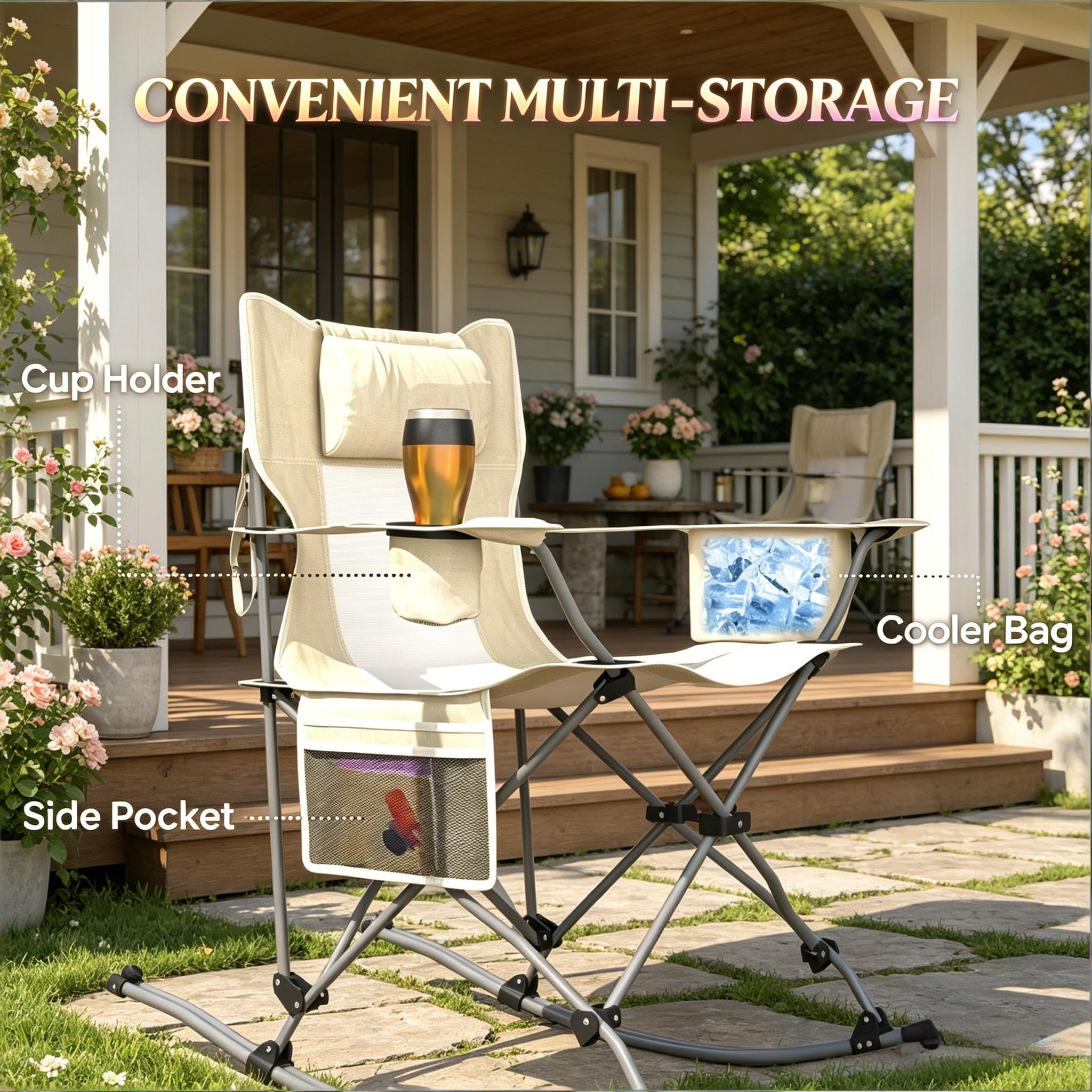 Set of 2 Rocking Park Chairs - Portable Folding Camping Chairs by HouseOfZazla
