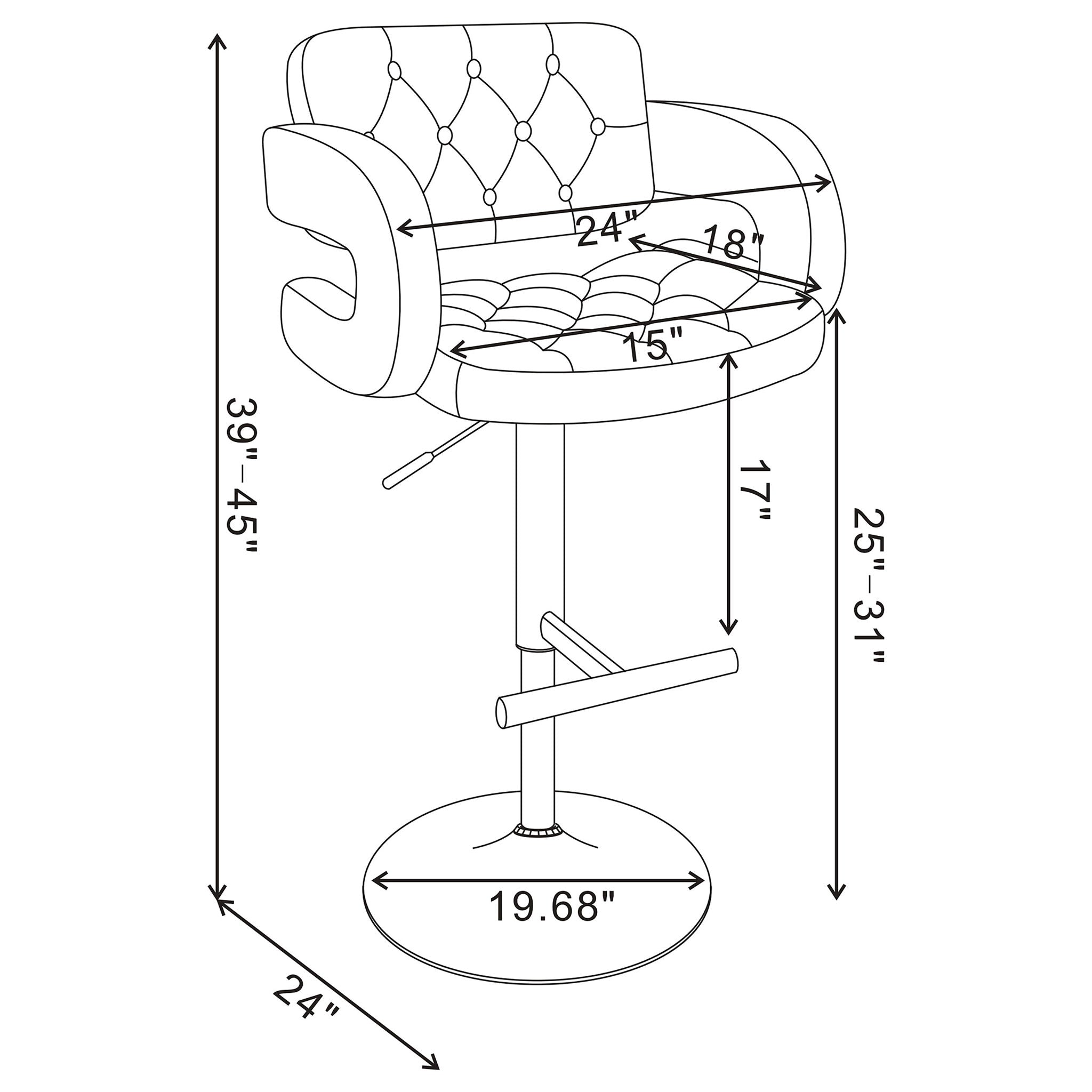 Adjustable Bar Stool With Upholstery by HouseOfZazla
