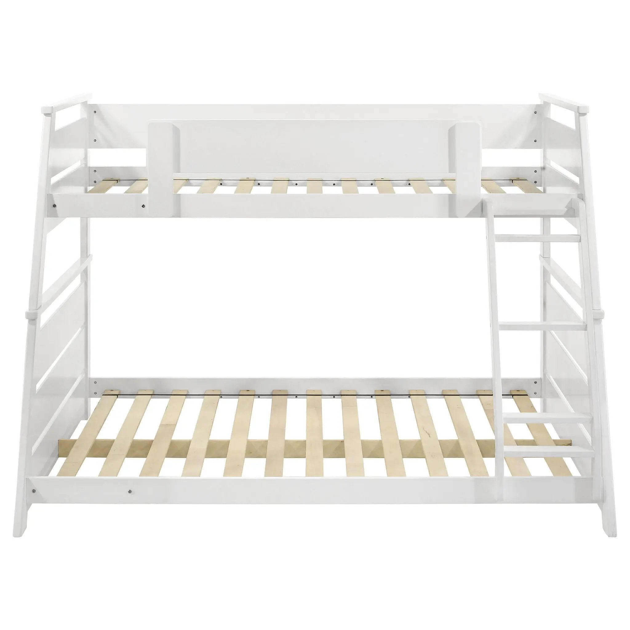 Holden Wood Veneer Twin Over Full Bunk Bed White by Unique Piece Furniture