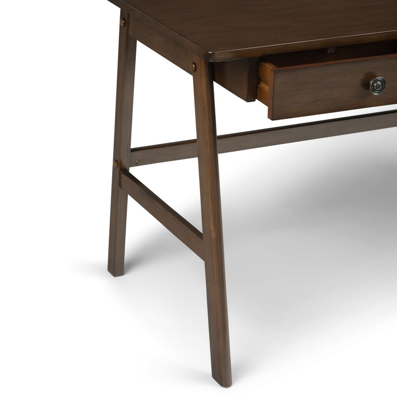 Natural Aged Brown Writing Desk with Integrated Power – Solid Wood, photo 6 of 6