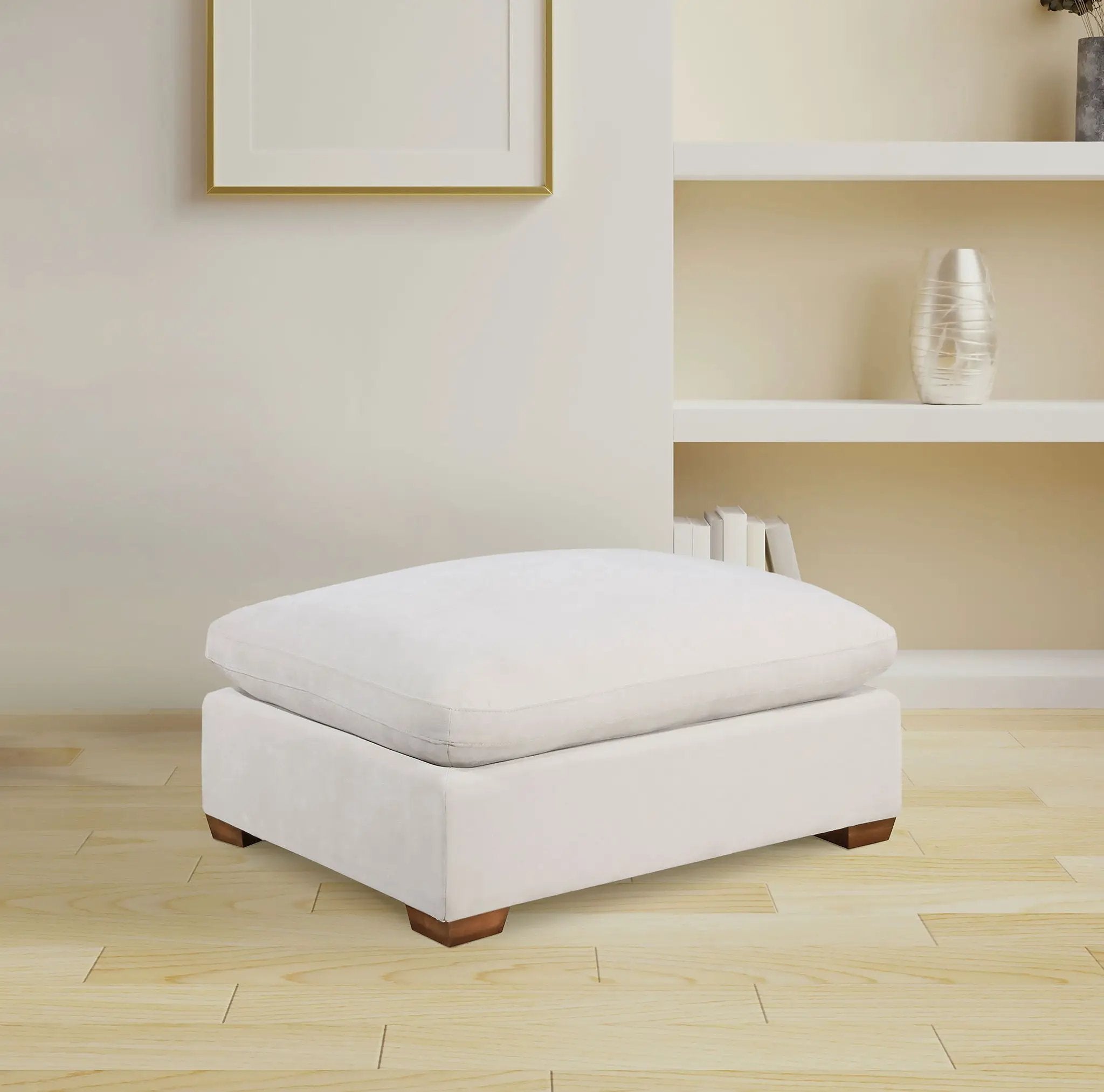 Lakeview Rectangular Upholstered Ottoman Ivory by Unique Piece Furniture