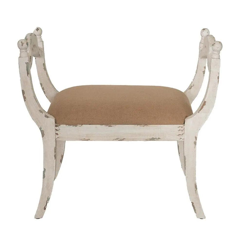 Harlow - Bench, Farmhouse / French Country Style Vanity Chair - Beige / White by HouseOfZazla