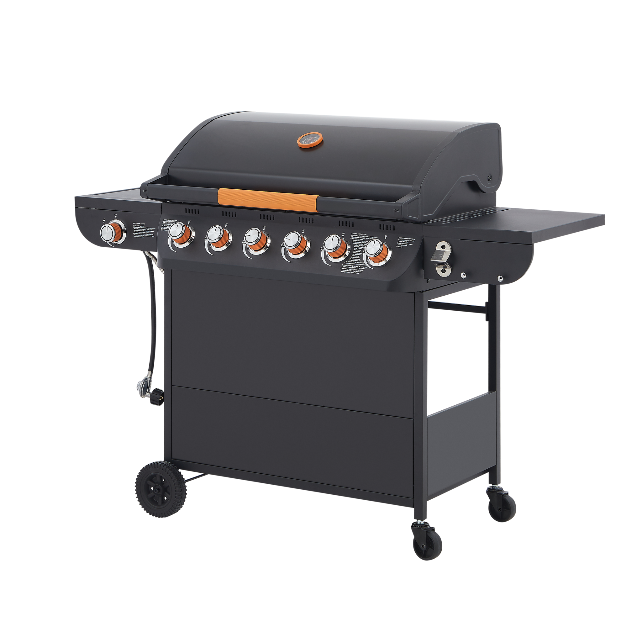 6 Burner BBQ Propane Gas Grill with Side Burner by HouseOfZazla