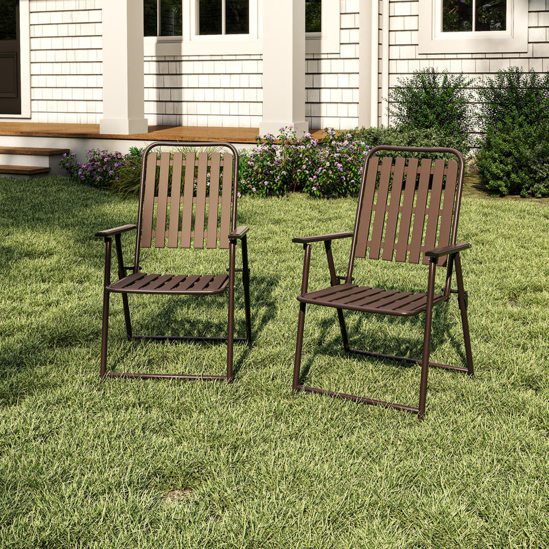 Brown 2-Piece Folding Chair, No Assembly Required by HouseOfZazla