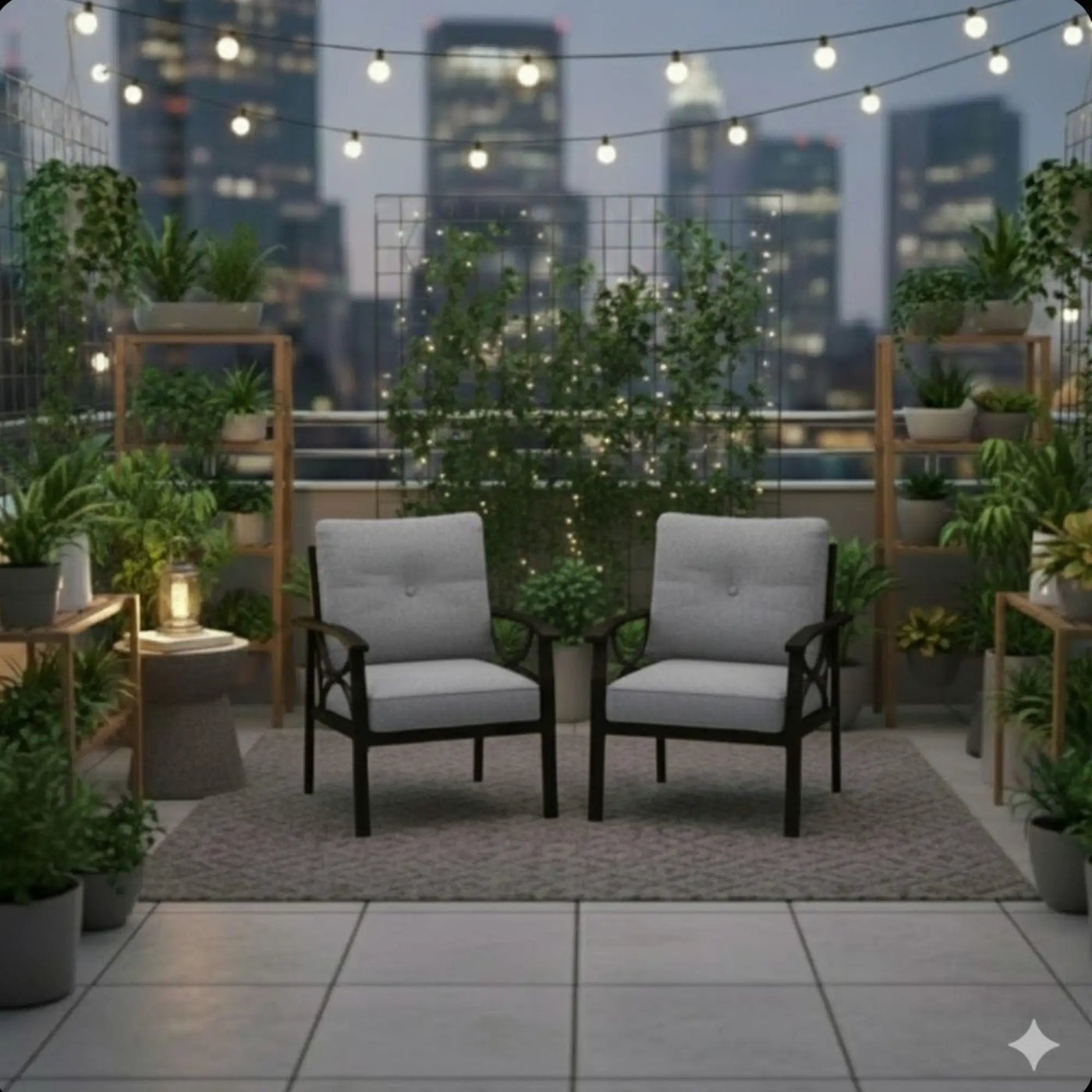 All-Weather Armchairs With Cushions, Modern Sculptural Design (Set of 2) by HouseOfZazla