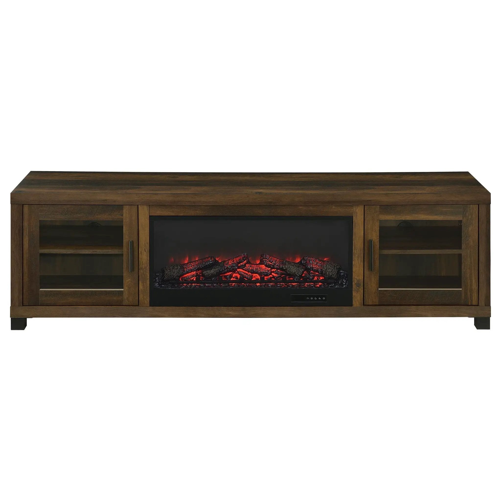 Havering 71-inch TV Stand Fireplace Media Console Dark Pine by Unique Piece Furniture
