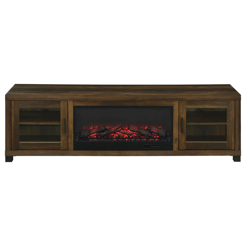 Havering 71-inch TV Stand Fireplace Media Console Dark Pine by Unique Piece Furniture