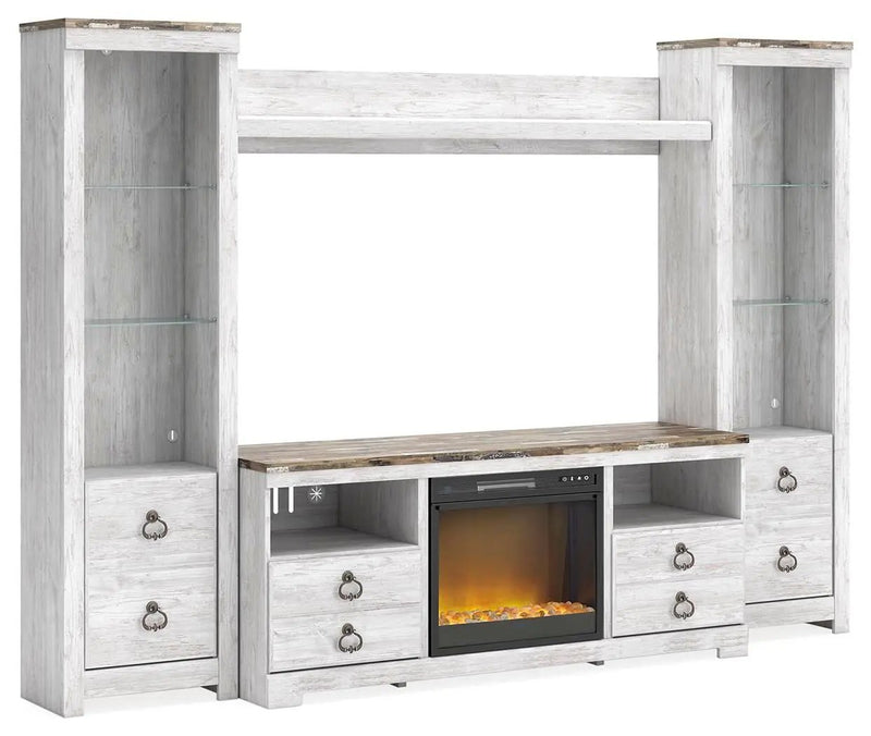 Willowton - Entertainment Center With Fireplace Option by Unique Piece Furniture